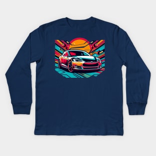 Tesla Model S Kids Long Sleeve T-Shirt